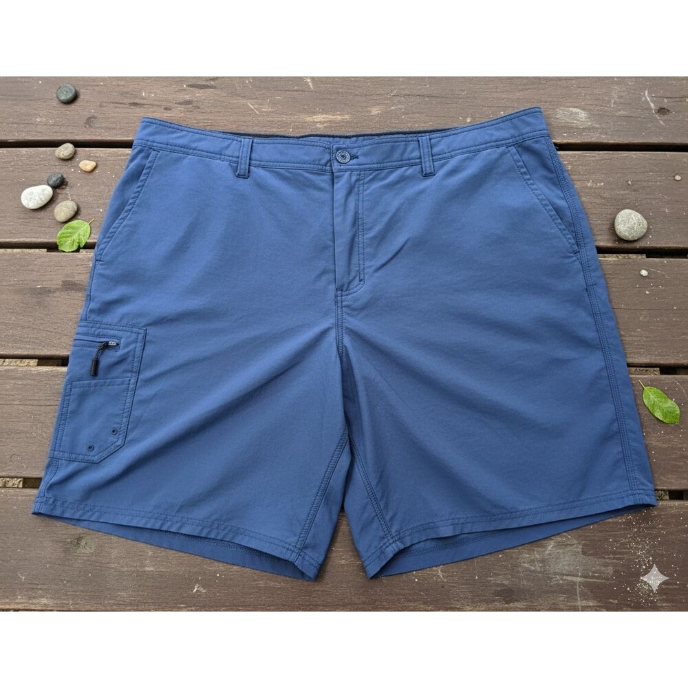 Realtree Men's Fishing Shorts, 2XL Belted Chino, Performance,Blue,Coastal,Beach
